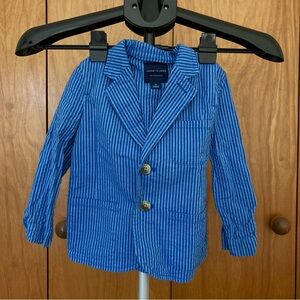 Janie and Jack The Seersucker Blazer Jacket Blue on Blue Print